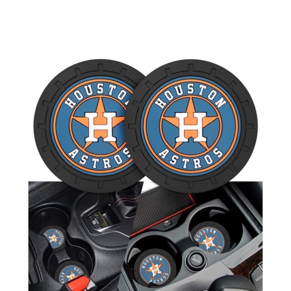 Houston Astros Silicone Coaster Set, Anti-Slip, 2.75" Round, 2 pack